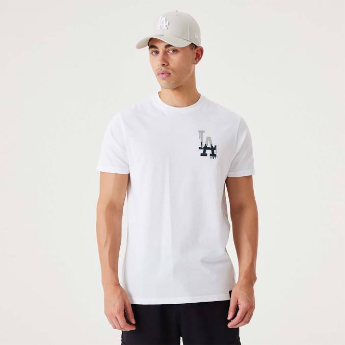 New Era la dodgers mlb druppel logo wit t-shirt BT243150