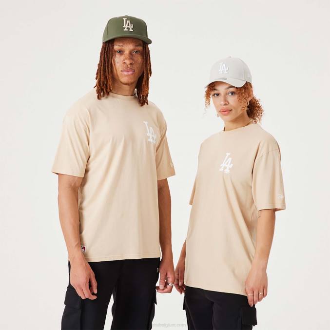 New Era la dodgers mlb league essentieel lichtbeige oversized t-shirt BT243013