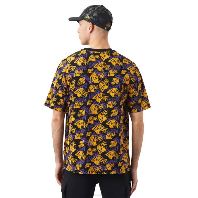 New Era la lakers logo print zwart oversized t-shirt BT243045