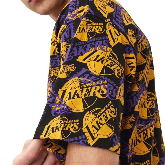 New Era la lakers logo print zwart oversized t-shirt BT243045