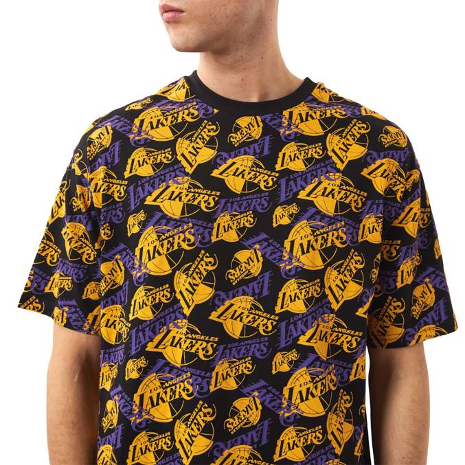 New Era la lakers logo print zwart oversized t-shirt BT243045
