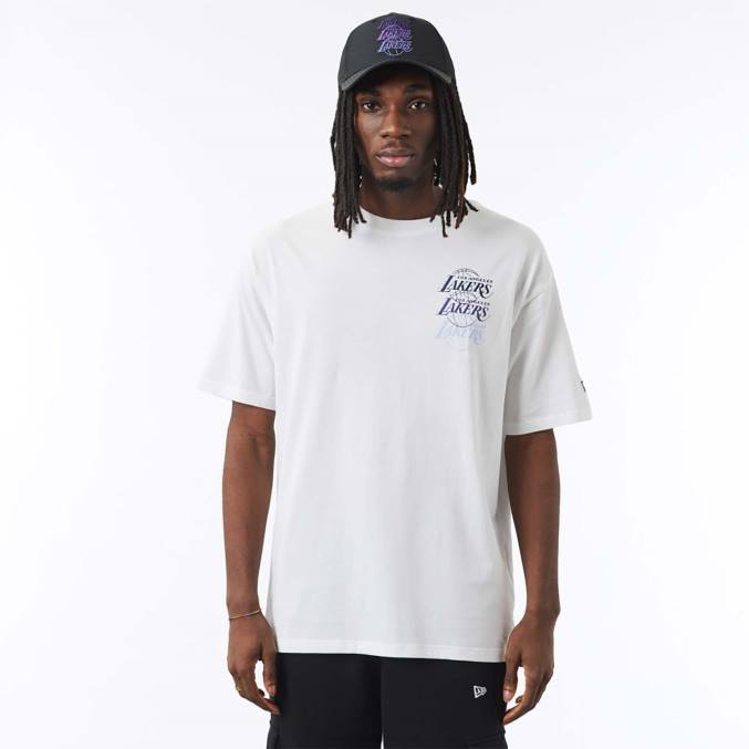 New Era la lakers nba gestapeld wit oversized t-shirt BT243075