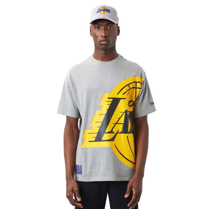 New Era la lakers nba grijs t-shirt met zijlogo BT243128