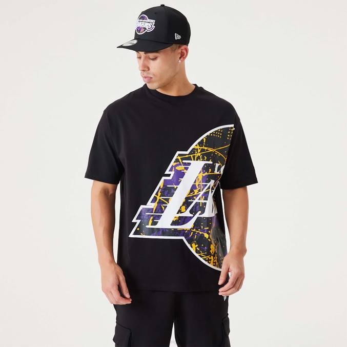 New Era la lakers nba groot teamlogo zwart oversized t-shirt BT242941