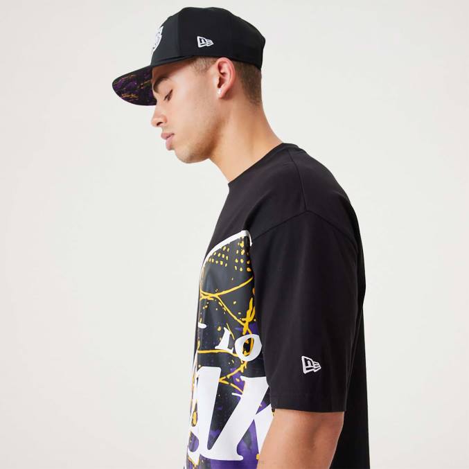 New Era la lakers nba groot teamlogo zwart oversized t-shirt BT242941