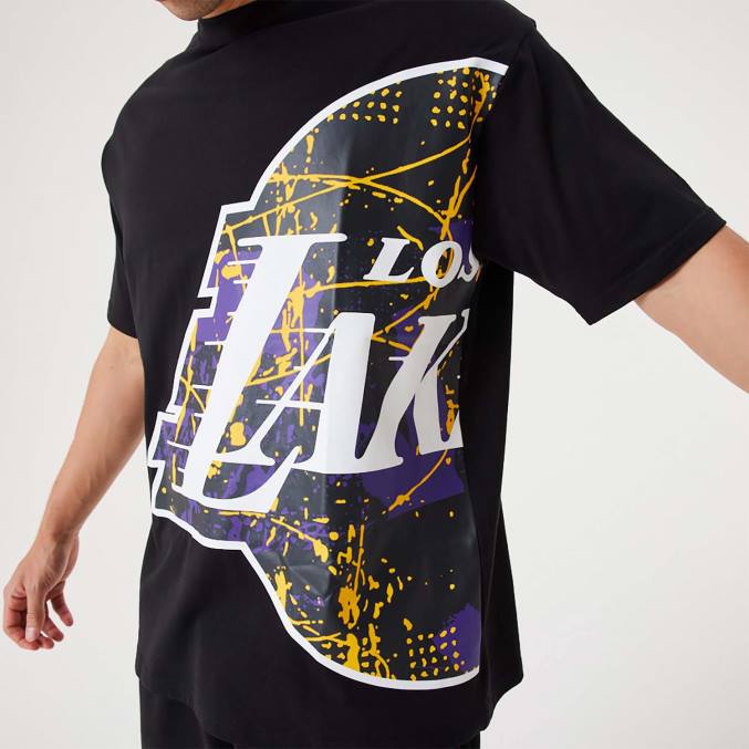 New Era la lakers nba groot teamlogo zwart oversized t-shirt BT242941