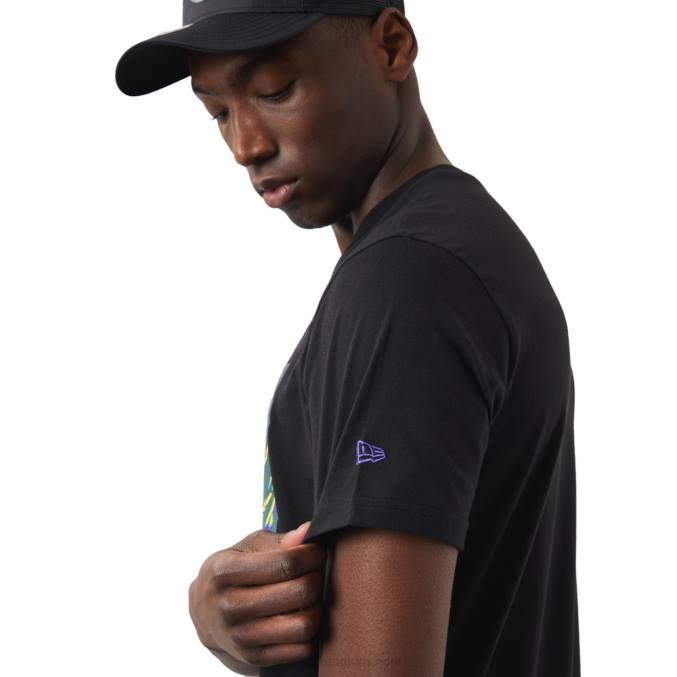 New Era la lakers nba hoepel grafisch zwart t-shirt BT243168