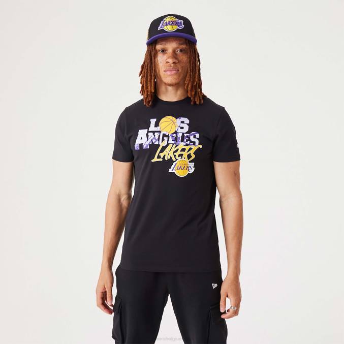 New Era la lakers nba infill grafisch zwart t-shirt BT243148