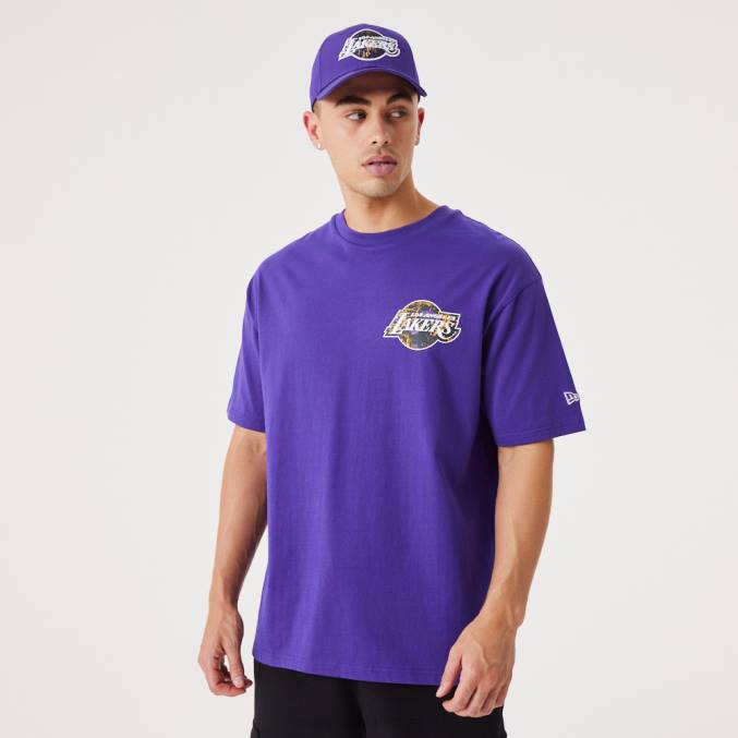 New Era la lakers nba infill teamlogo paars oversized t-shirt BT243039