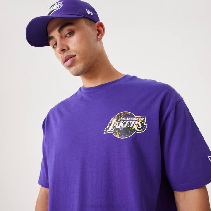 New Era la lakers nba infill teamlogo paars oversized t-shirt BT243039