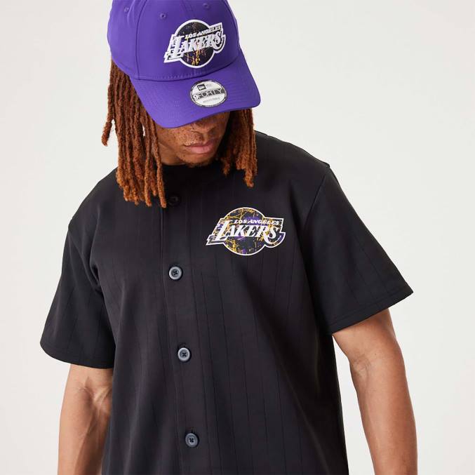New Era la lakers nba infill teamlogo zwarte jersey BT243025