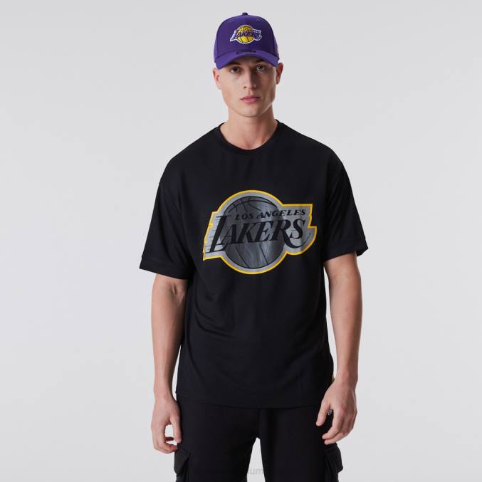 New Era la lakers nba omtrek mesh zwart t-shirt BT242946