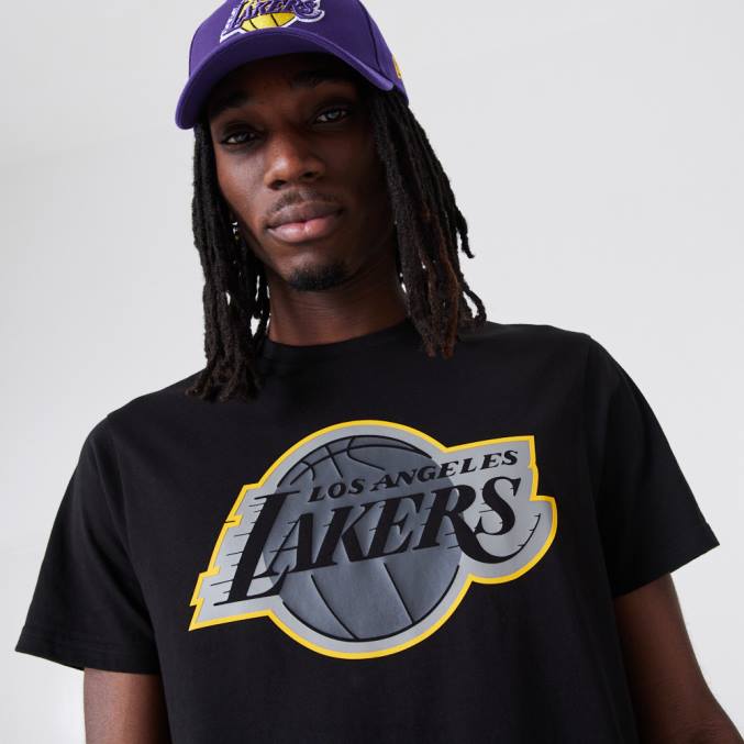New Era la lakers nba omtreklogo zwart t-shirt BT242932