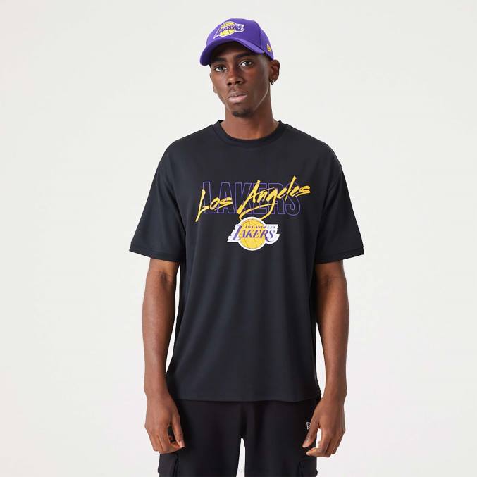 New Era la lakers nba script zwart oversized t-shirt BT242887