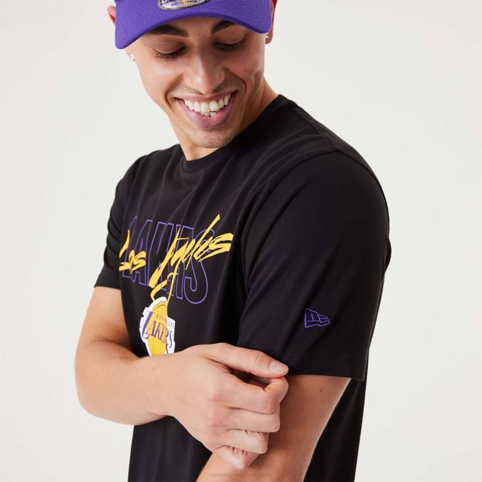 New Era la lakers nba script zwart t-shirt BT243055