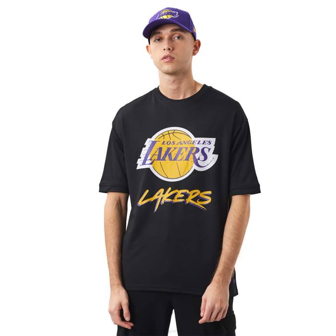 New Era la lakers nba script zwart t-shirt BT243100
