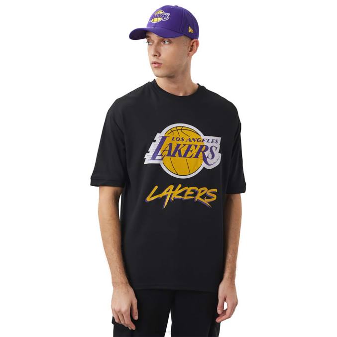New Era la lakers nba script zwart t-shirt BT243100