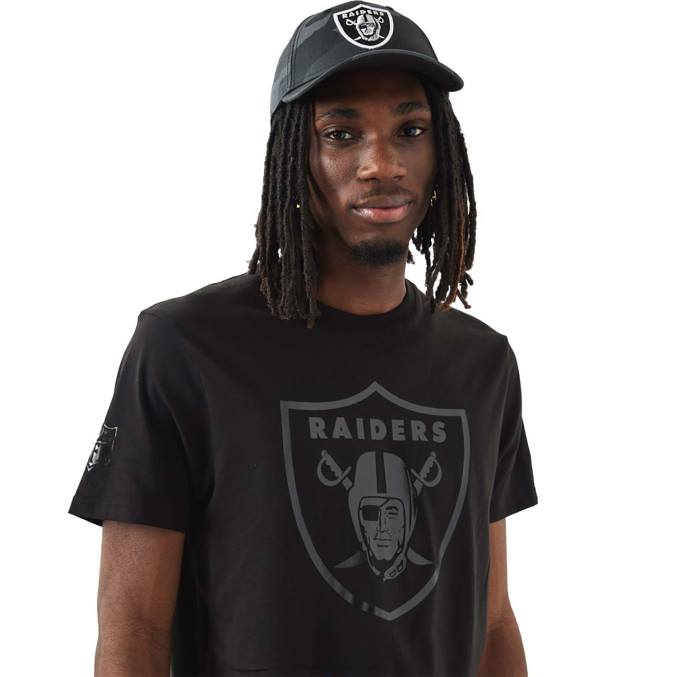 New Era las vegas raiders nfl folie zwart t-shirt BT243005