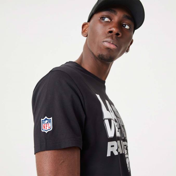 New Era las vegas raiders nfl gradiënt wordmark zwart t-shirt BT242902