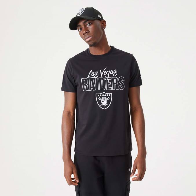 New Era las vegas raiders nfl script zwarte t-shirt BT242916