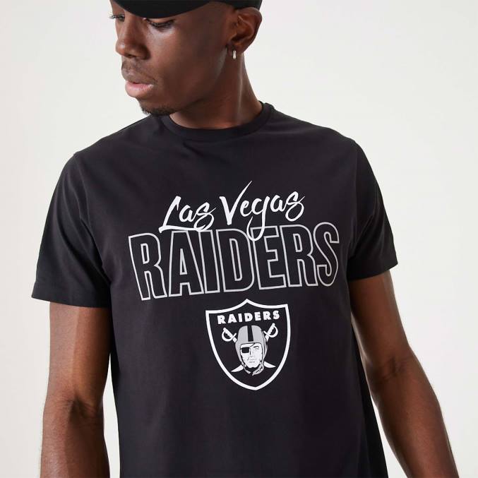 New Era las vegas raiders nfl script zwarte t-shirt BT242916