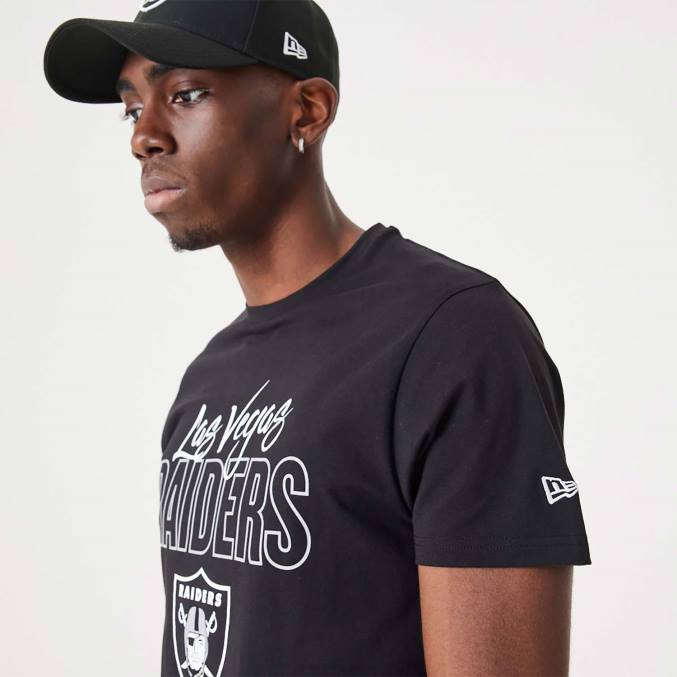 New Era las vegas raiders nfl script zwarte t-shirt BT242916