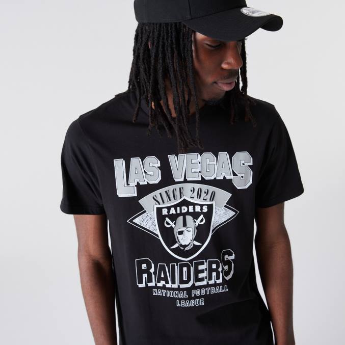 New Era las vegas raiders nfl team wordmark zwart t-shirt BT243043