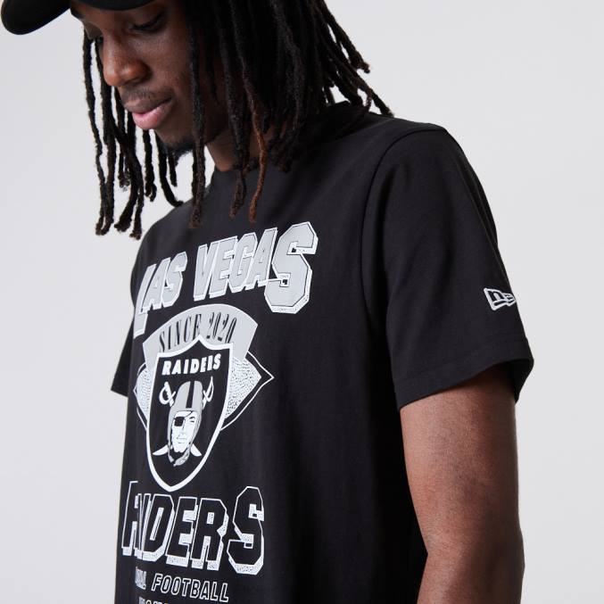 New Era las vegas raiders nfl team wordmark zwart t-shirt BT243043