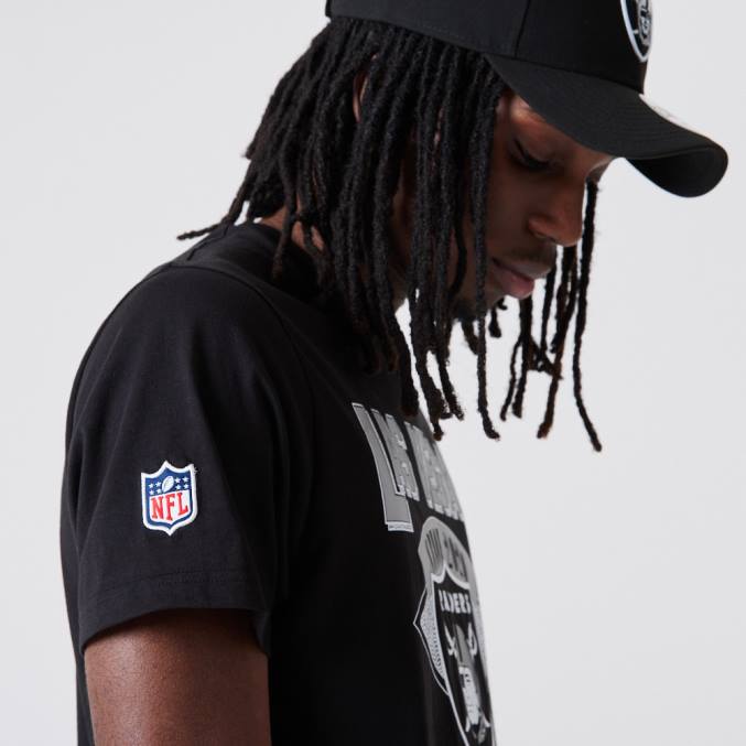 New Era las vegas raiders nfl team wordmark zwart t-shirt BT243043