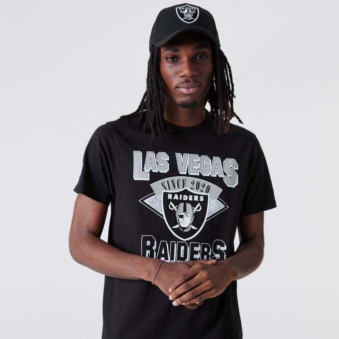 New Era las vegas raiders nfl team wordmark zwart t-shirt BT243043