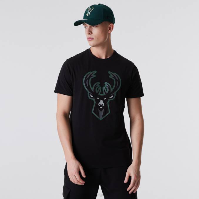 New Era milwaukee bucks nba zwart t-shirt met omtreklogo BT242890