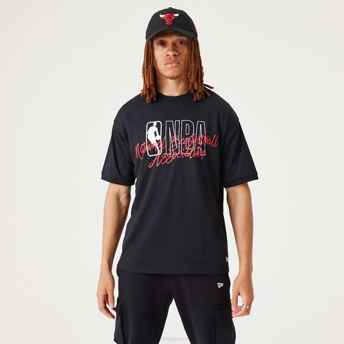 New Era nba logo script zwart oversized t-shirt BT243163