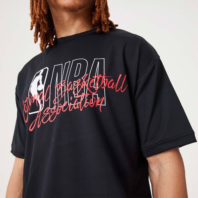 New Era nba logo script zwart oversized t-shirt BT243163