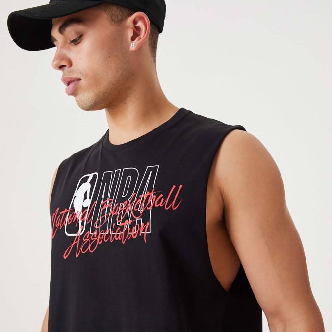 New Era nba script essentiële zwarte tanktop BT242842