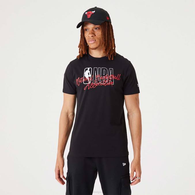New Era nba script logo zwart t-shirt BT242929