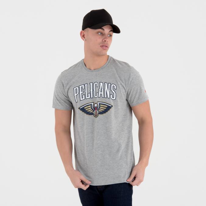 New Era new orleans pelikanen team logo grijs t-shirt BT243080