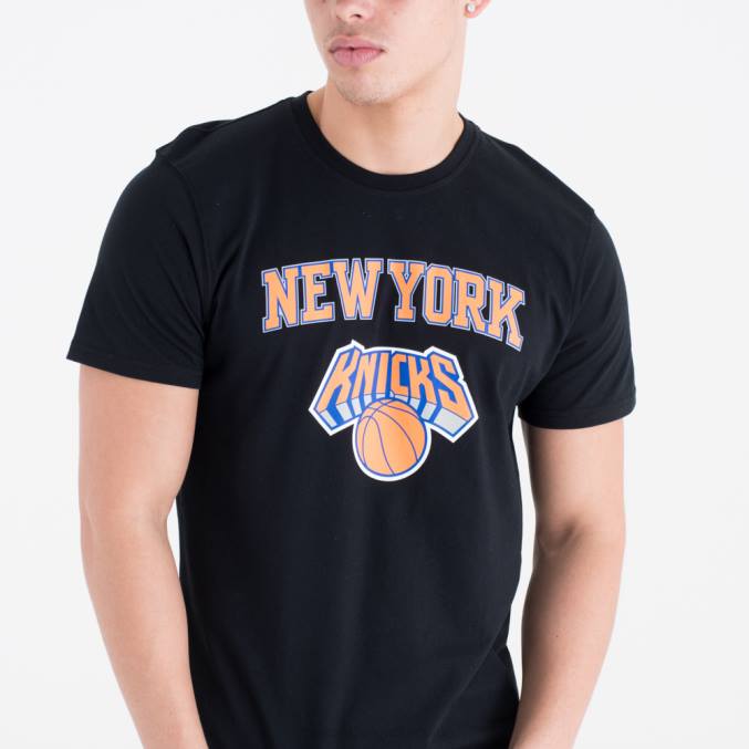 New Era new york knicks team logo zwart t-shirt BT243177