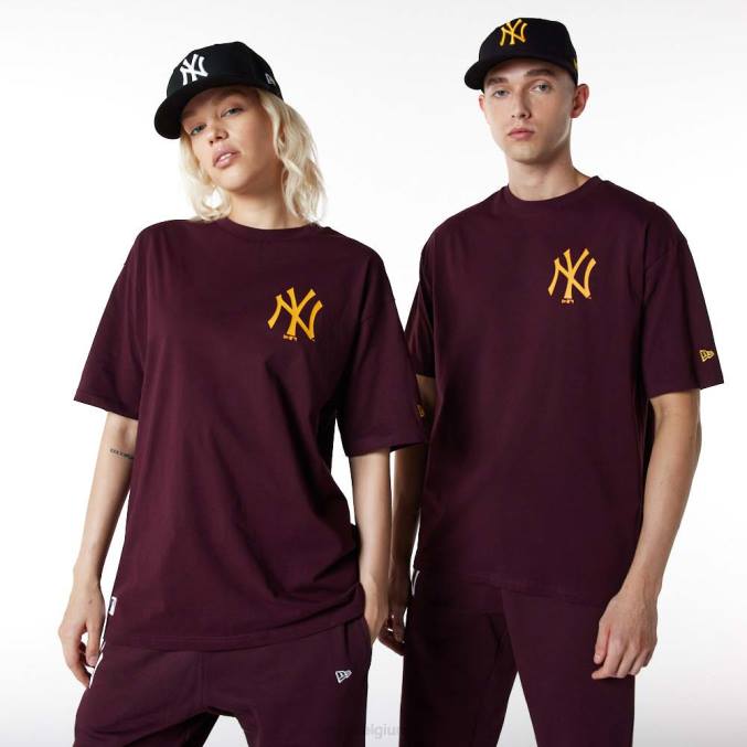 New Era new york yankees essentials oversized donkerpaars t-shirt BT242931