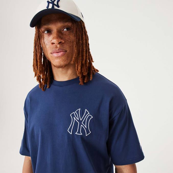 New Era new york yankees mlb erfgoed donkerblauw oversized t-shirt BT243042