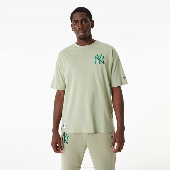 New Era new york yankees mlb geborduurd logo gewassen kaki t-shirt BT243084
