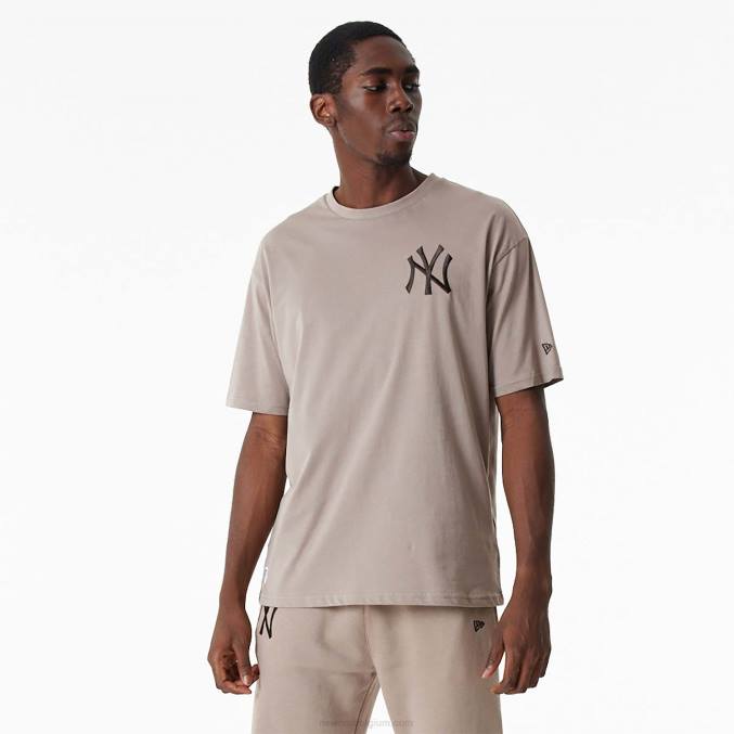 New Era new york yankees mlb geborduurd logo verbrand hout t-shirt BT243070