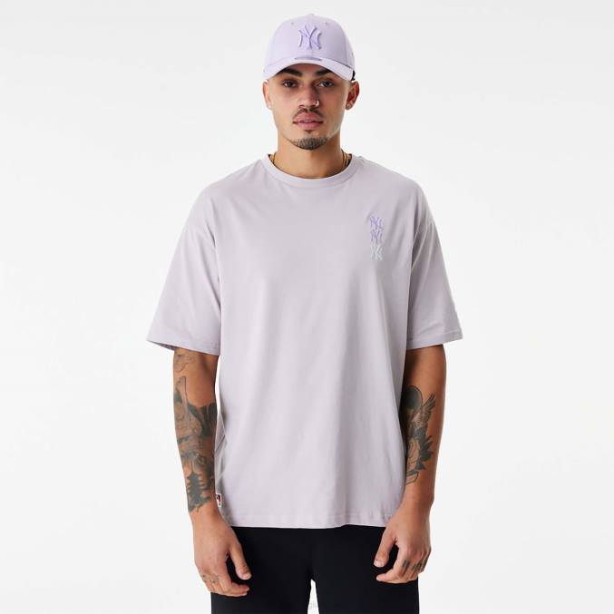 New Era new york yankees mlb gestapeld logo paars oversized t-shirt BT242870