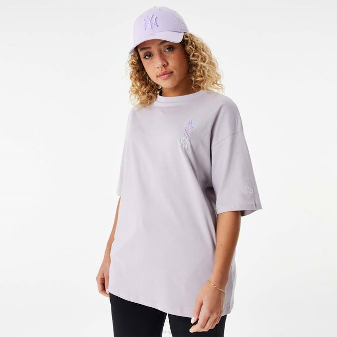 New Era new york yankees mlb gestapeld logo paars oversized t-shirt BT242870