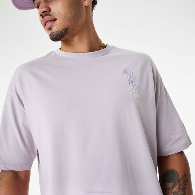 New Era new york yankees mlb gestapeld logo paars oversized t-shirt BT242870