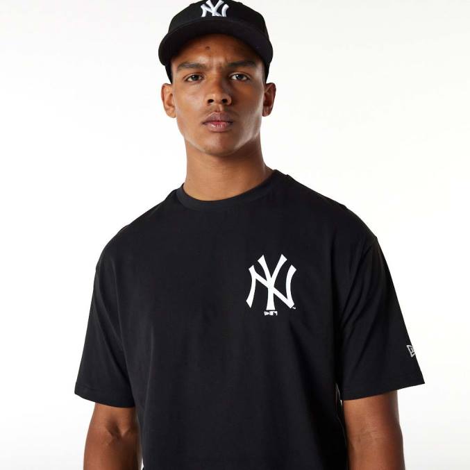 New Era new york yankees mlb groot logo oversized zwart t-shirt BT242850