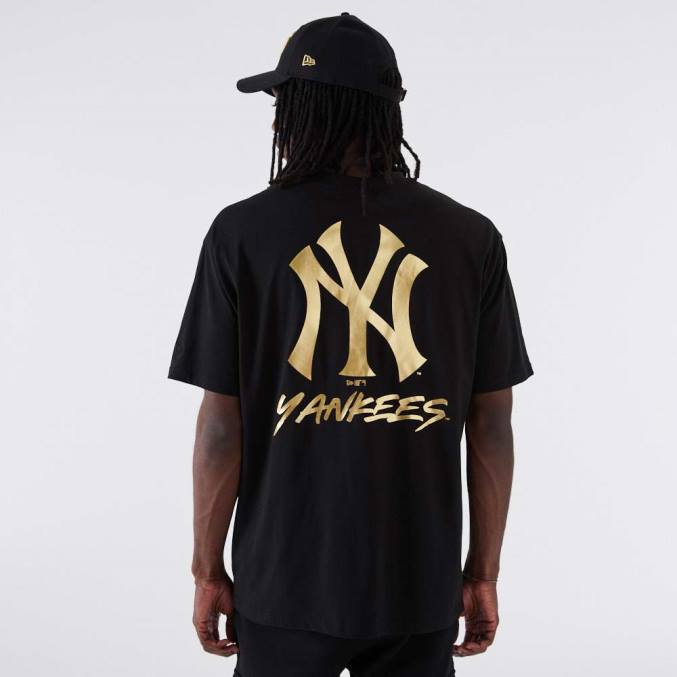 New Era new york yankees mlb metallic zwart t-shirt BT242861
