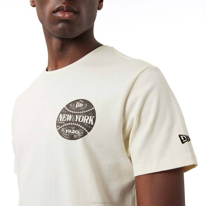 New Era off white t-shirt met balprint BT242976
