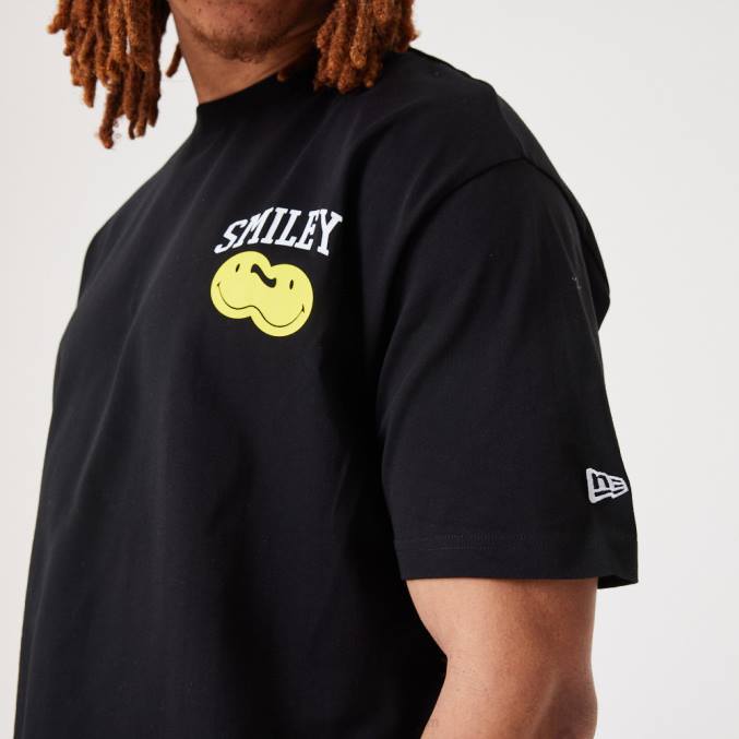 New Era smiley multi-logo zwart t-shirt BT242947