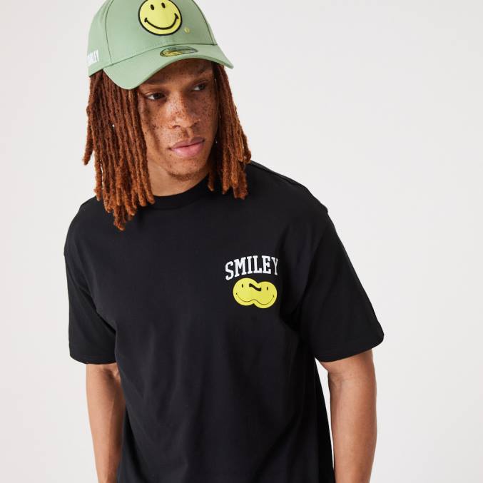 New Era smiley multi-logo zwart t-shirt BT242947