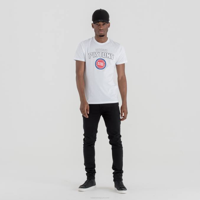 New Era wit t-shirt met het logo van detroit pistons BT243107